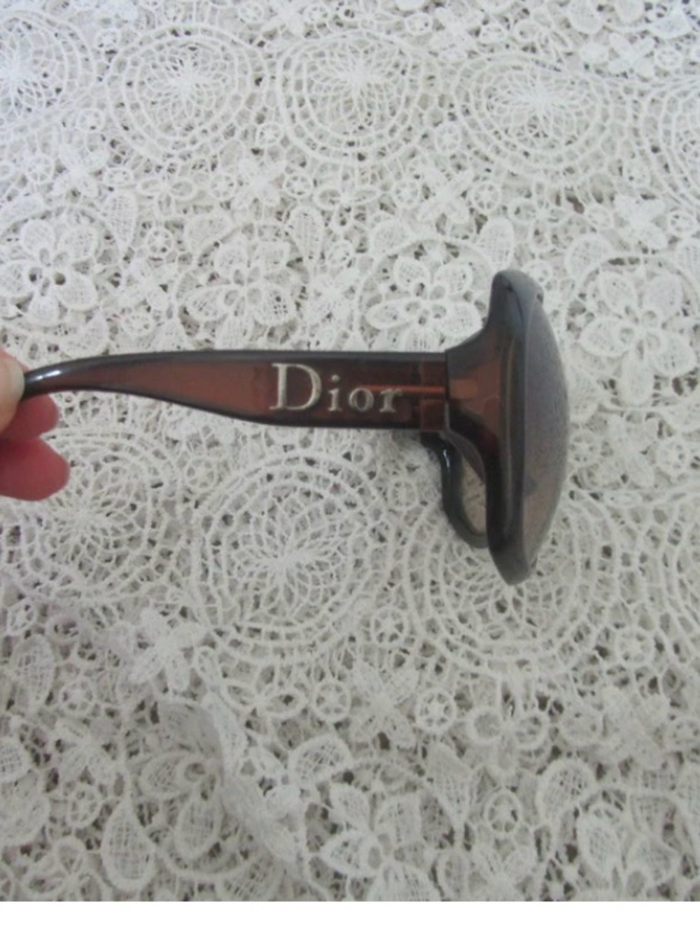 Dior Brown Tortoiseshell Logo Temple Sunglasses